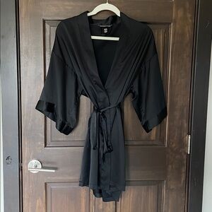 Victoria’s Secret Satin Midi Robe - Black XS
